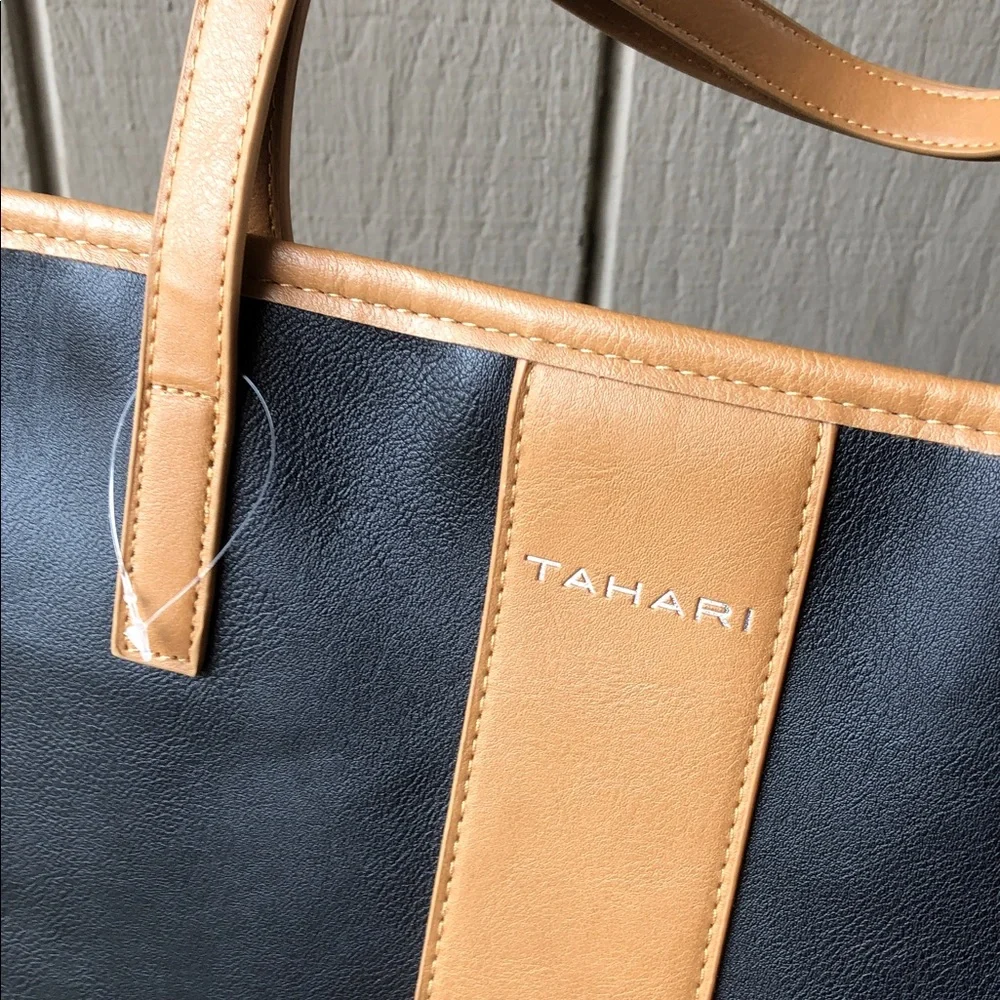 Tahari Black and Tan Tote Bag New Without Tag